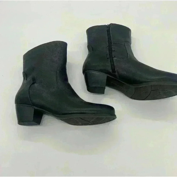Naturalizer Women’s Katrina Leather Boots Pebbled Black Size 9W - Picture 1 of 6